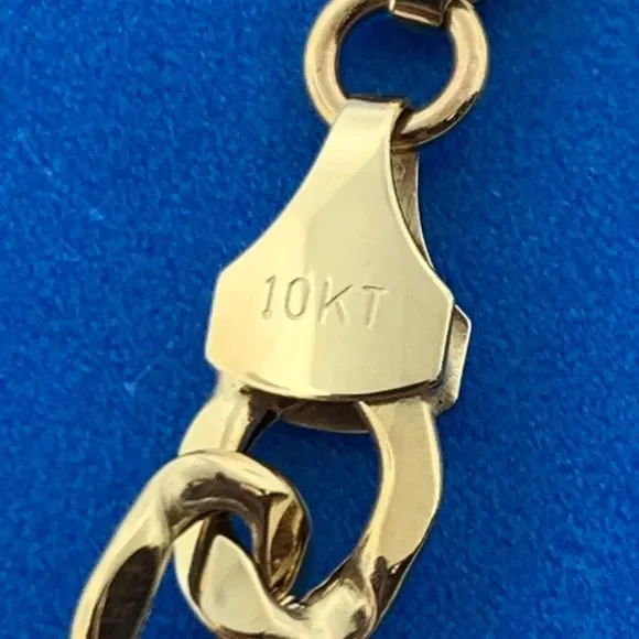 Italian Designer RL 10k Yellow Gold Cuban Curb Link 22" Chain Necklace